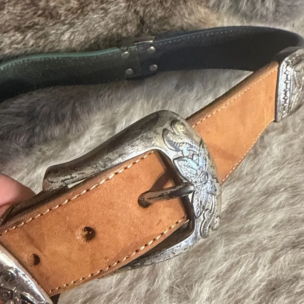 Leather Belt with Silver Buckle 30 (1750)